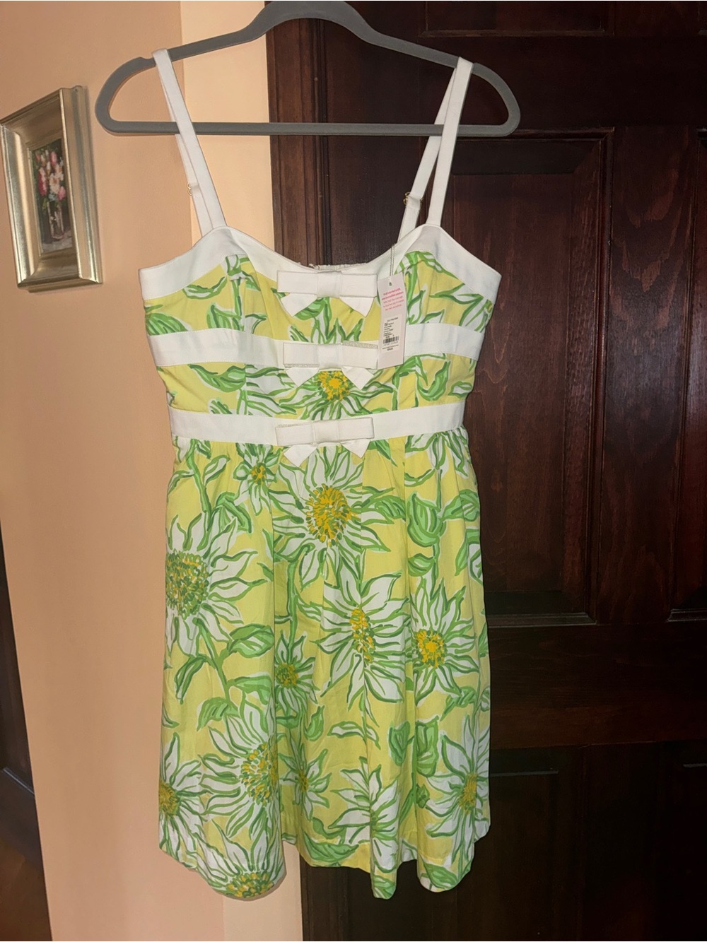 NWT Lilly Pulitzer size 8 Cheri Limoncello Yellow Sunflower Dress Floral White